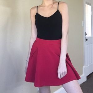 Red skater skirt